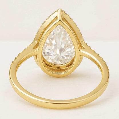 Pear Cut Diamond Engagement Ring 14K Pear Cut Diamond Ring