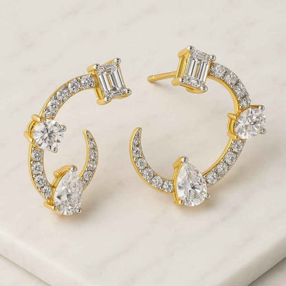 Diamond Huggie Hoop Small Diamond Cartilage Hoop Helix Hoop