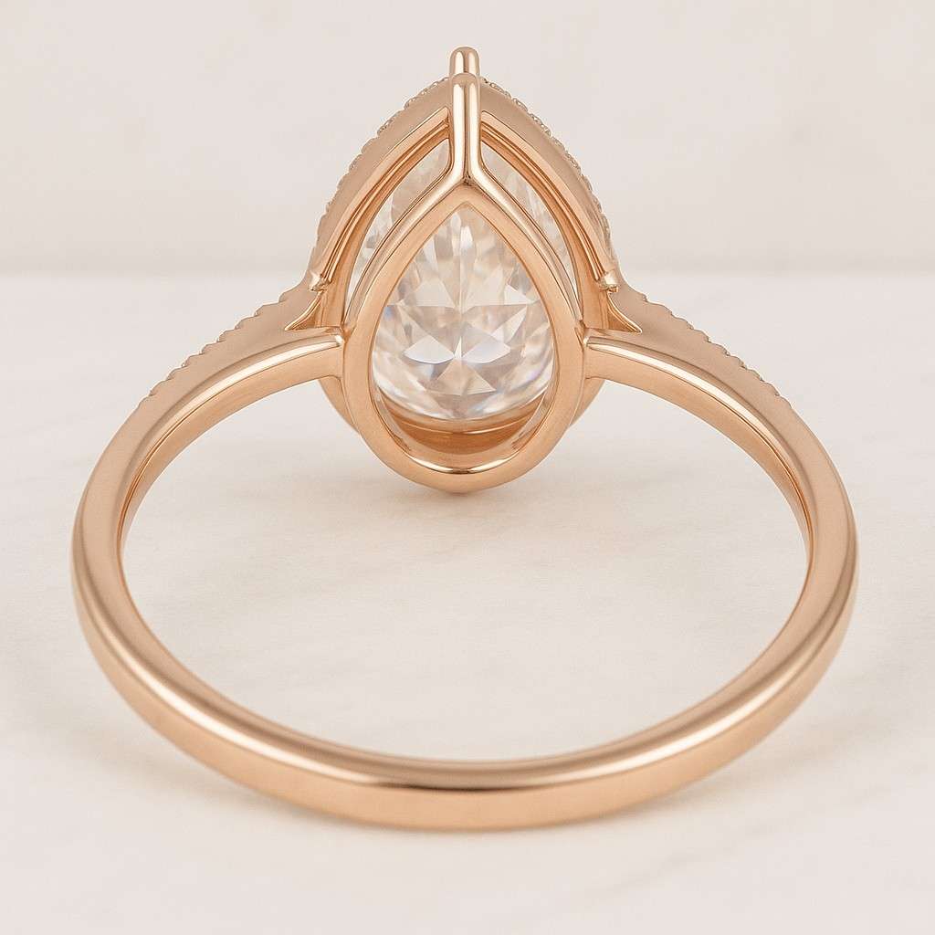 Pear Cut Halo Moissanite Engagement Ring Halo Ring Pear Cut Moissanite Ring Wedding Ring Solitaire Halo Anniversary Ring For Women