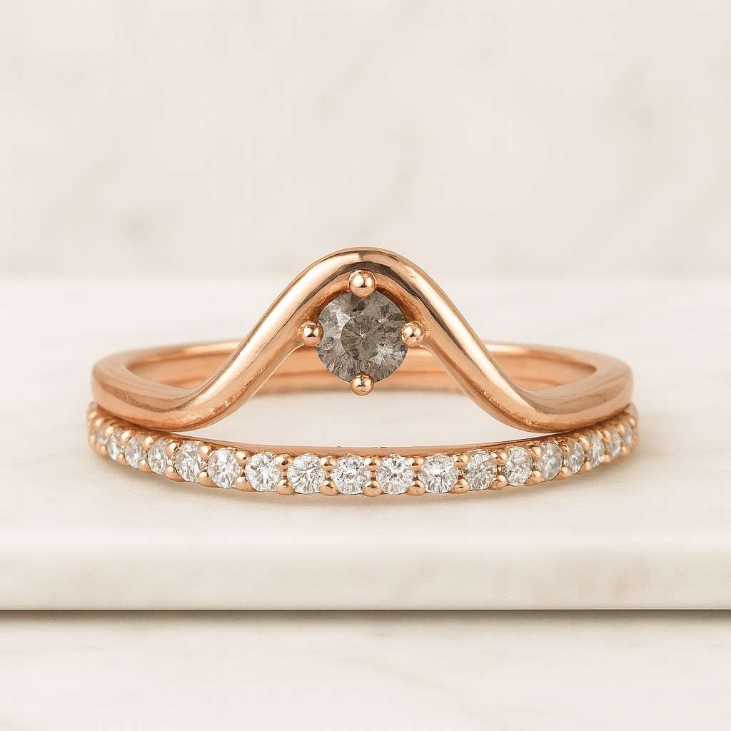 Moissanite Sterling Silver Wavy Wedding Band Curved Stacking Ring Half Eternity Round Cut Wedding Band