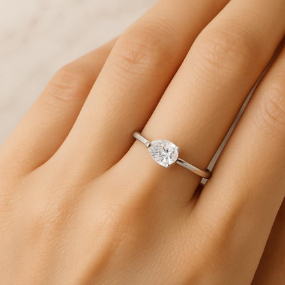 Curved Pear Cut Lab-Grown Diamond or Moissanite Wedding Band