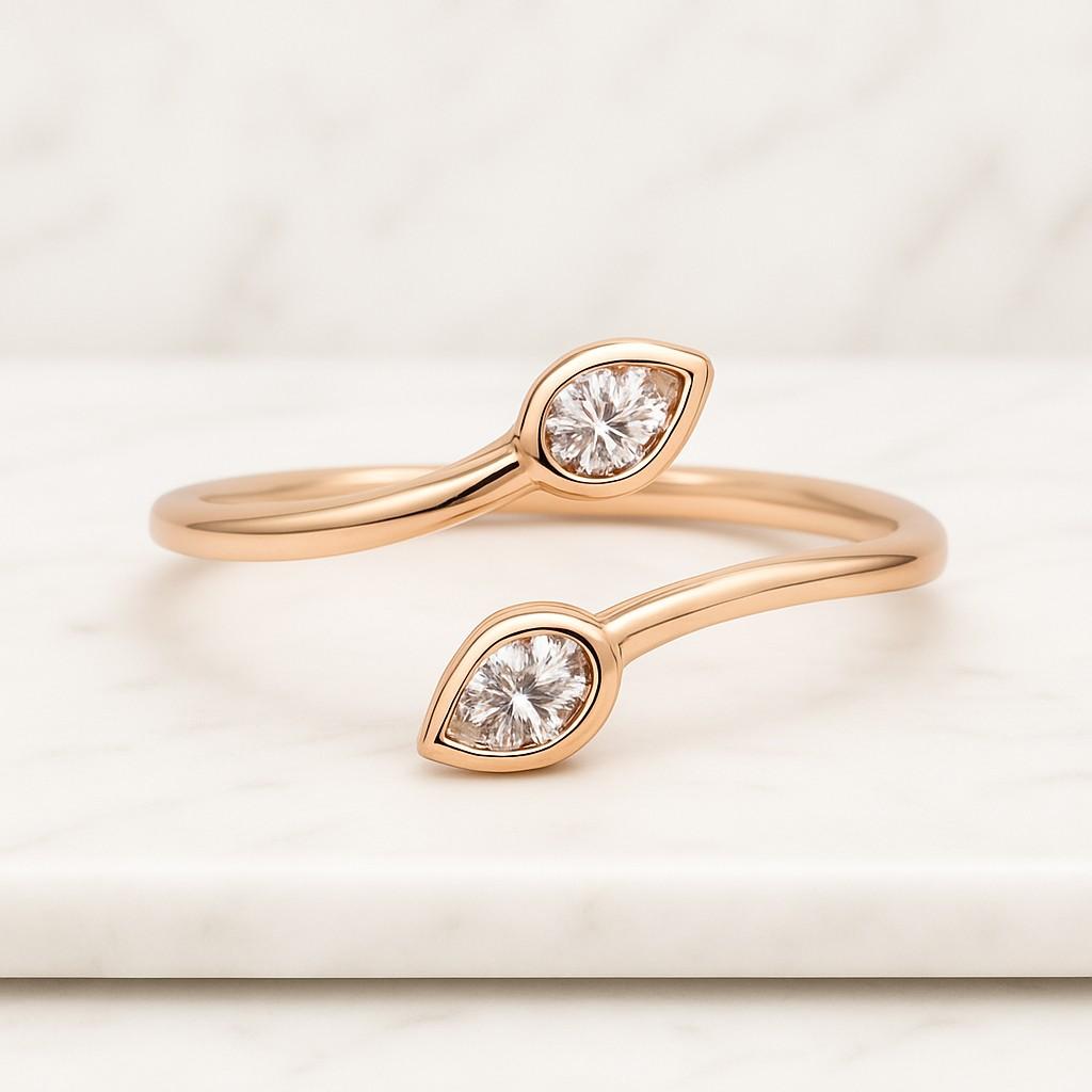 Pear Cut Lab Grown Diamond Toi Et Moi 14k Gold Engagement Ring Two Stone Engagement Ring Pear Cut Lab Grown Diamond Toi Et Moi Wedding Ring IGI Certified Diamond Ring Promise Ring For Women