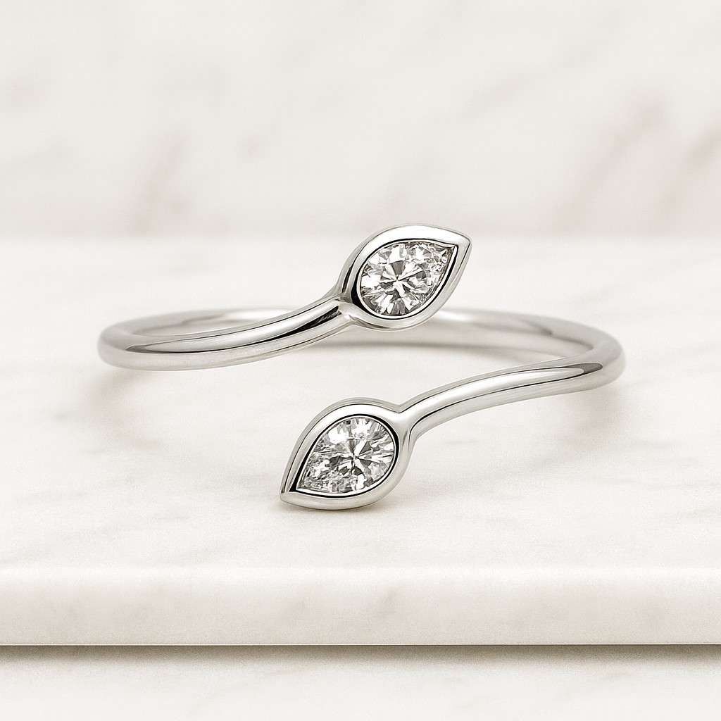 Pear Cut Lab Grown Diamond Toi Et Moi Wedding Ring Two Stone 2Ct Engagement Ring Certified Diamond Ring Unique Anniversary Ring Gift For Her