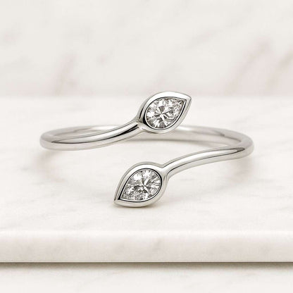 Pear Cut Lab Grown Diamond Toi Et Moi Wedding Ring Two Stone 2Ct Engagement Ring Certified Diamond Ring Unique Anniversary Ring Gift For Her