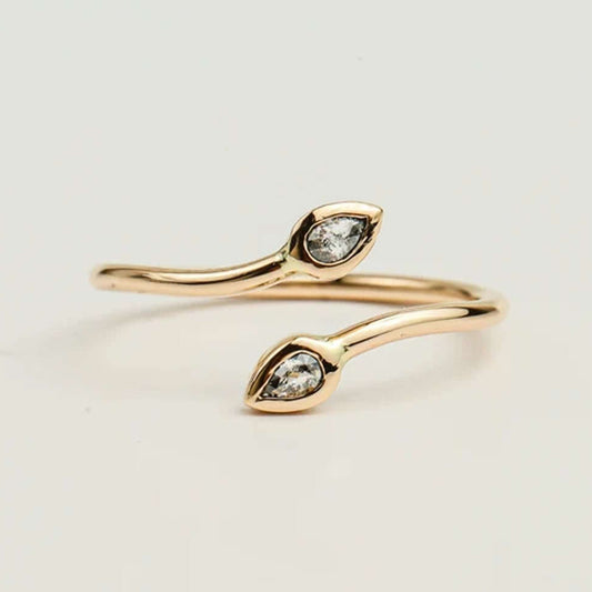 Pear Bezel Set Toi Et Moi Moissanite Ring