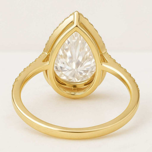 Pear Cut Diamond Engagement Ring 14K Pear Cut Diamond Ring