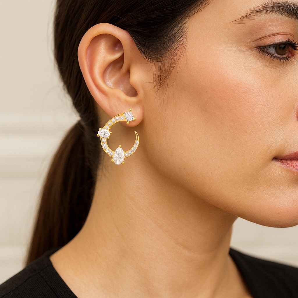 Pear Cut Diamond Hoop Earrings for Women