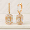 Baguette and Round Diamond Drop Earrings for Women