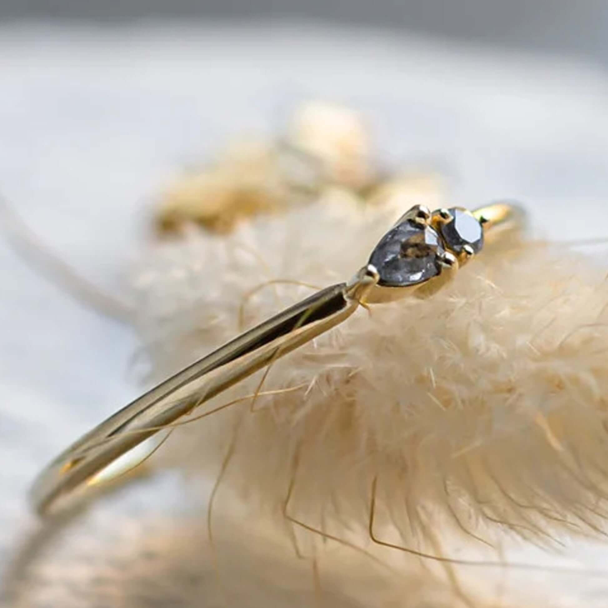 Pear Cut Double Stone Engagement Ring