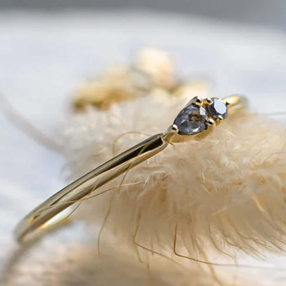 Pear Cut Double Stone Engagement Ring