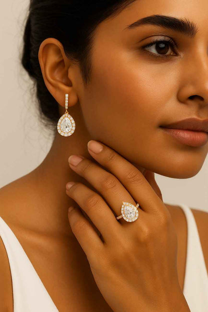 Pear Cut Drop Earrings Pear Cut Moissanite Earrings Tear Drop Earrings