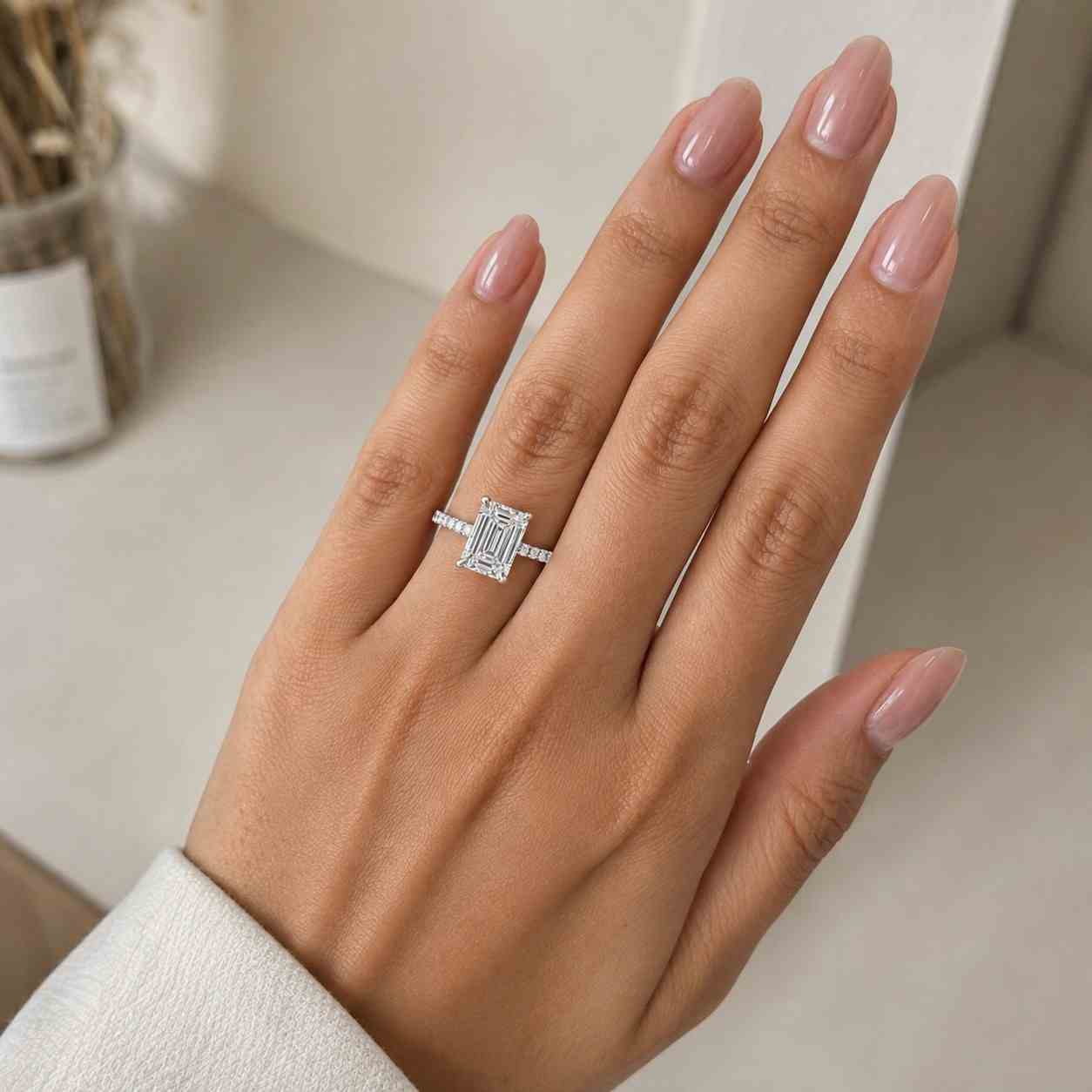 pear cut e, vvs2 igi certified lab diamond ring six prong engagement ring 