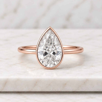 Pear Cut Engagement Ring, E, VVS2 IGI Certified Solitaire Diamond Ring, Unique Split Shank Bridal Ring, Anniversary Ring, Perfect gift
