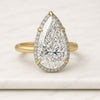 Hidden Halo Pear Cut Lab Grown Solitaire Ring