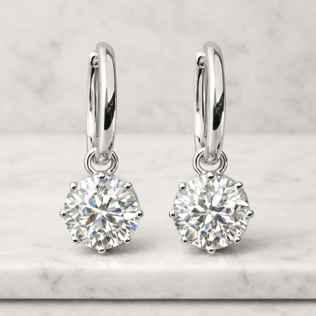 pear cut lab diamond dangle drop earrings 
