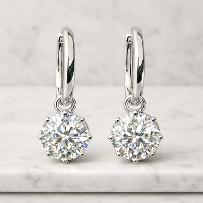 Pear Cut Lab Diamond Dangle Drop Earrings 