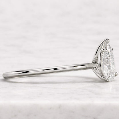 Pear Cut Lab Diamond Solitaire Ring