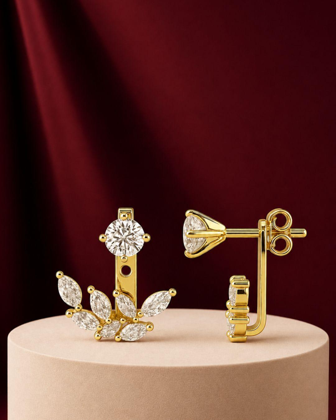 lab grown diamond earrings | solid gold studs, hoops & drops