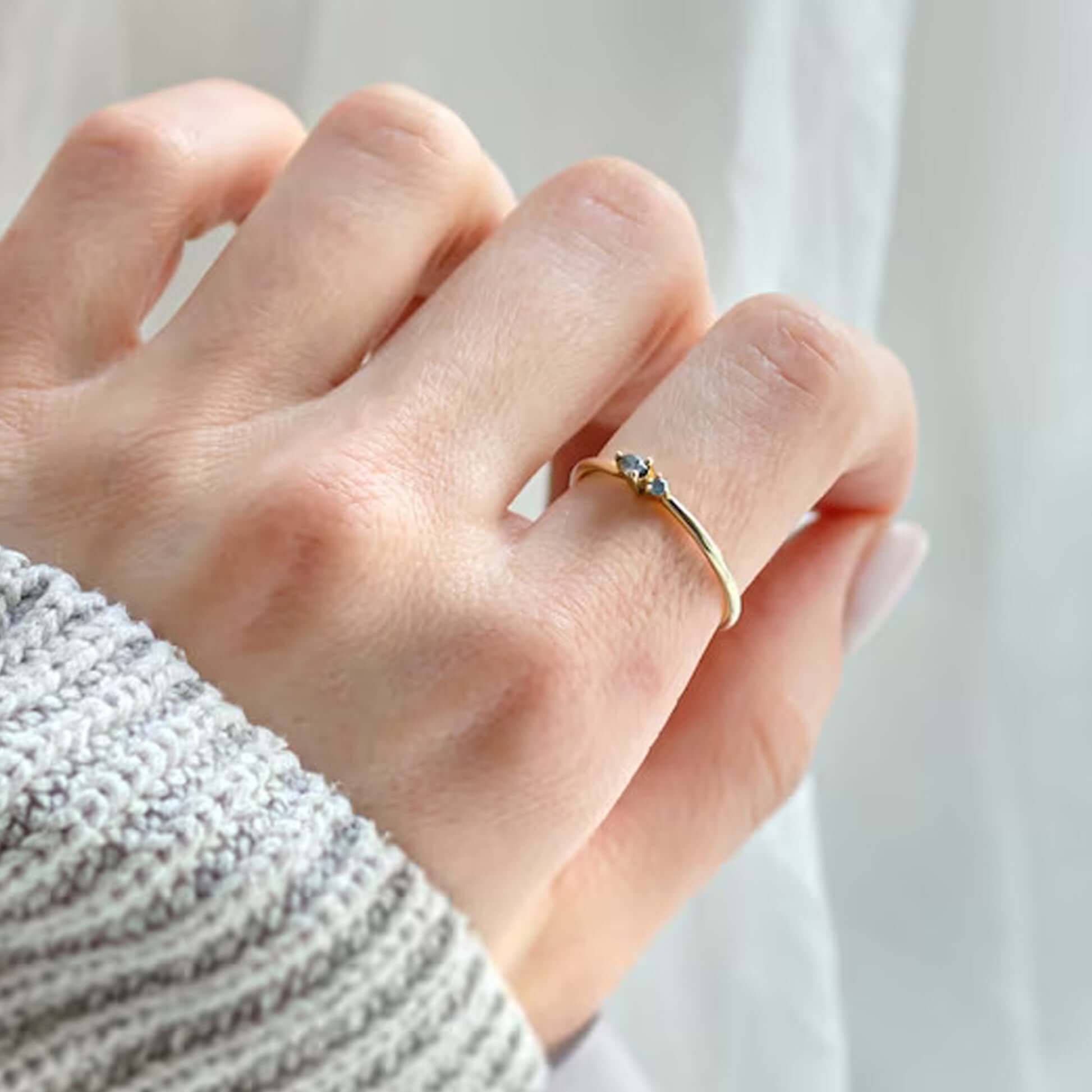 Pear Cut Lab Diamond Two Stone Wedding Ring