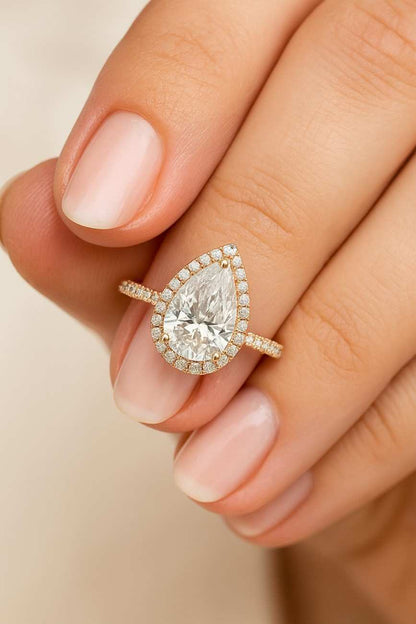 Pear Cut Lab Grown Diamond Ring IGI Certified, Pear Diamond Ring Diamond Engagement Ring For Her