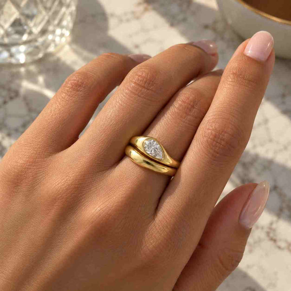 Pear Cut Lab Grown Diamond Ring, Solitaire Engagement Jewelry, IGI Certified Diamond