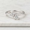 Pear Cut Lab-Grown Diamond Toi Et Moi Engagement Ring
