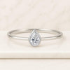Pear Cut Bezal Set Salt And Pepper Diamond Engagement Ring