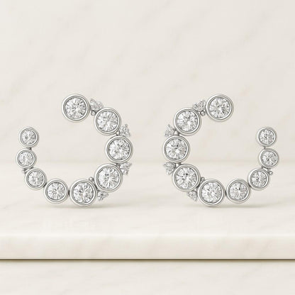 Pear Cut Lab Grown Stud Earrings Cluster Diamond Earrings Any Occasion Simple Earrings