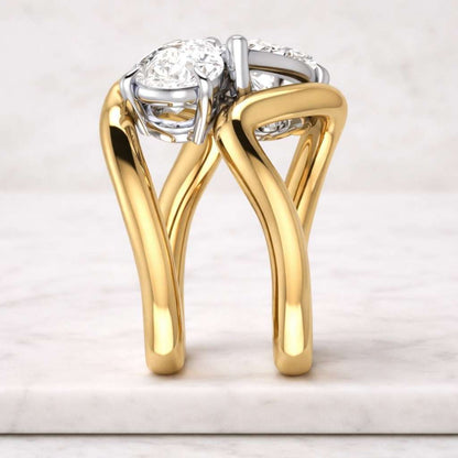 Pear Cut Lab Grown Diamond Wedding Ring