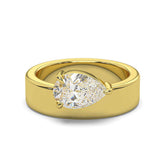 Pear Cut Moissanite Diamond Solitaire Ring