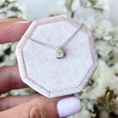 Pear Cut Solitaire Diamond Necklace