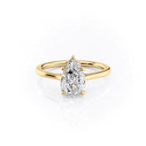 Pear Cut Solitaire Labgrown Diamond Engagement Ring For Mom