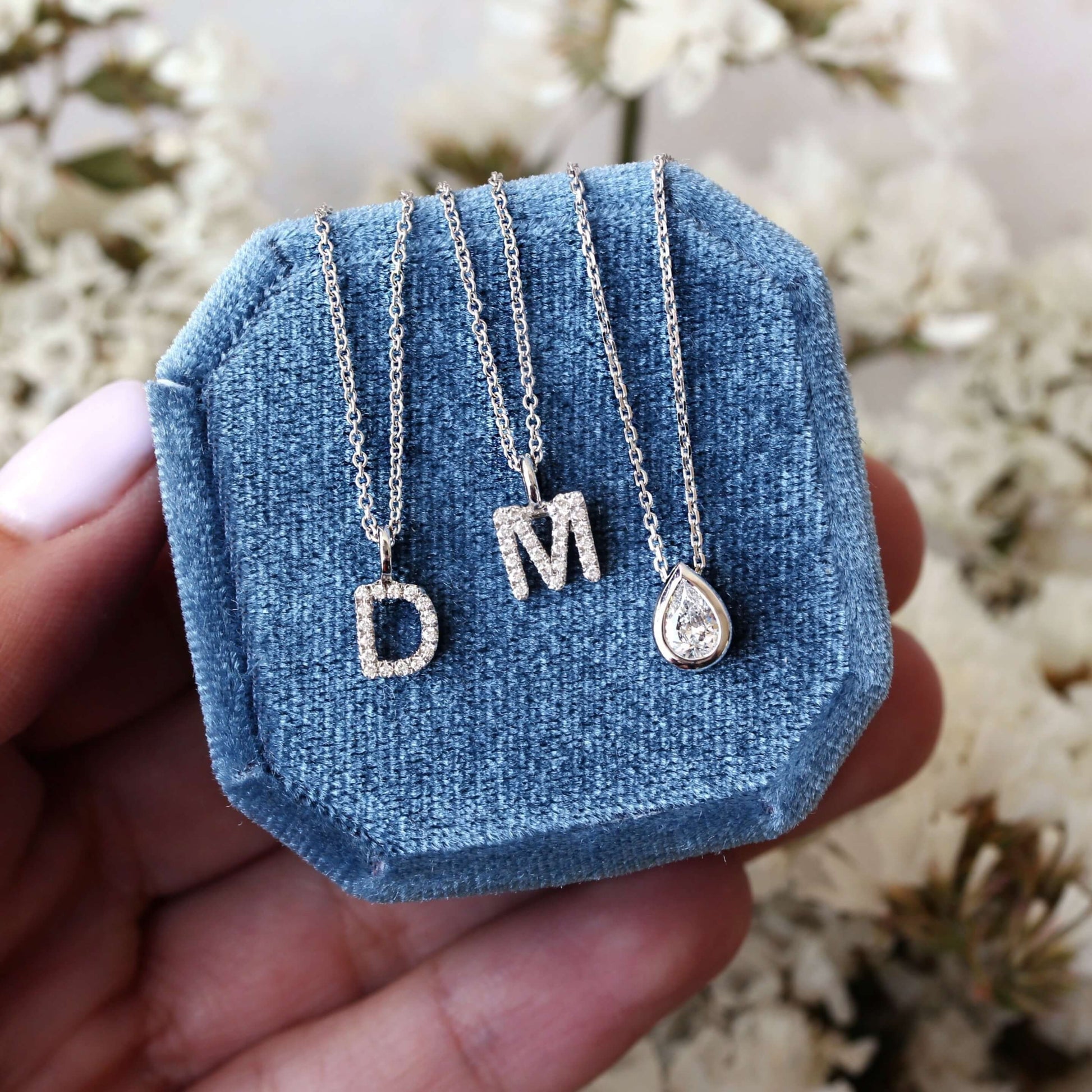Pear Diamond Bezel Set Gold Necklace For Her