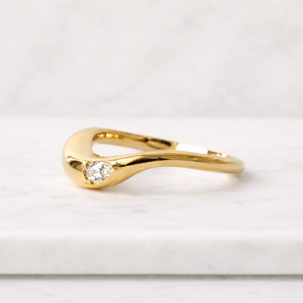 pear diamond modern diamond band