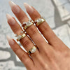 Pear Shape Moissanite Solitaire Ring, Pear Shape Unique Cigar Band