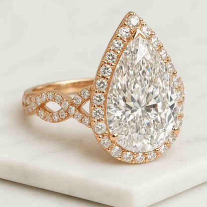 Pear Diamond Promise Ring Solitaire Pear Engagement Ring for Her Birthday Ring for