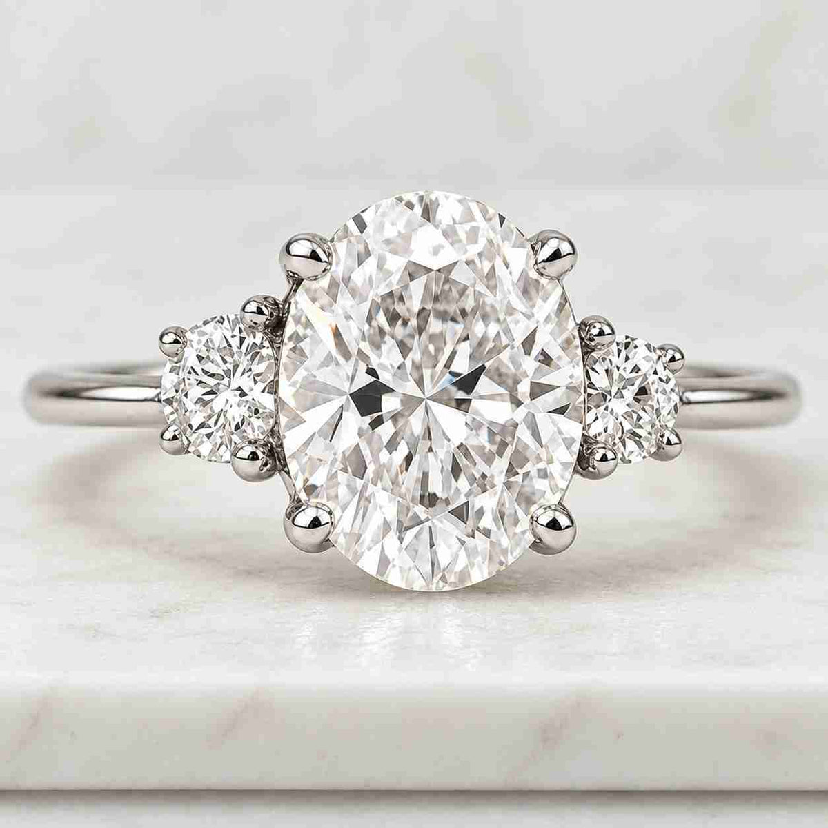  Pear Diamond Ring Real Lab Grown Diamond Ring Hammer Finish Oval Ring