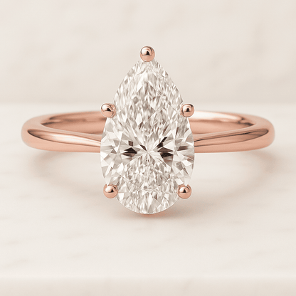 Pear Diamond Solitaire Engagement Ring gift For Her