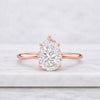 Lab Grown Diamond Pear Shape Diamond Ring 14k Solid Gold Ring for Her