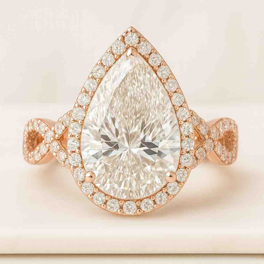 Pear Engagement Ring for Her Birthday Ring for Wife Simple Lab Create Diamond Ring Dainty Diamond Ring