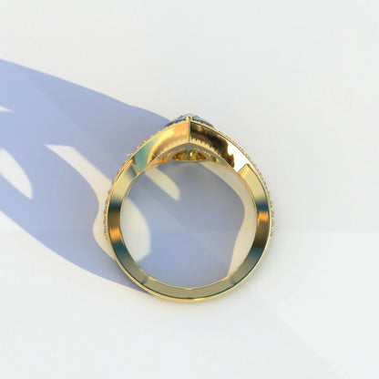 Pear Infinity Gold Ring 925 Sterling Silver Promise Ring