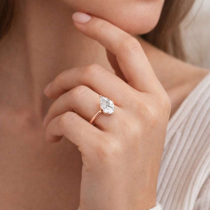 Pear Lab Diamond Engagement Ring For Her