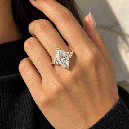 Pear Lab Diamond Halo Engagement Ring 1.045 Carat Center with 0.40ct Side Diamonds  D VVS2 IGI Certified Diamond