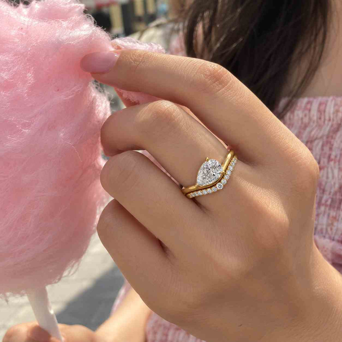 Pear Lab Grown Diamond Bezel Solitaire Ring, IGI Certified E/VS1 Lab Diamond 14K Gold Engagement Ring, Proposal Gift, Simple Wedding Ring
