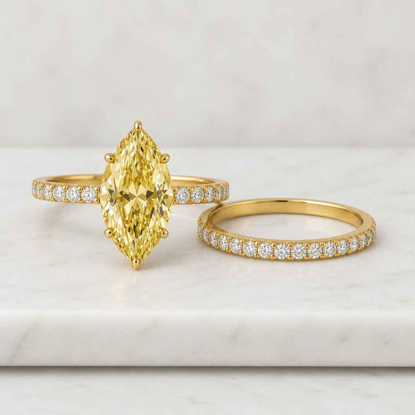 Pear Lab Grown Diamond Engagement Ring, Curved Pavé Wedding Ring, Teardrop Diamond Ring, Anniversary Gifts

