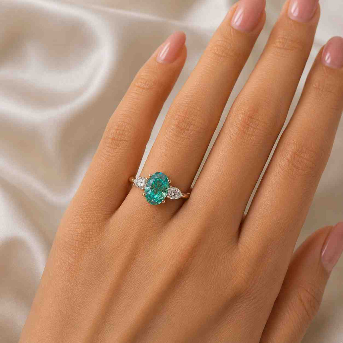 Pear Lab Grown Diamond Engagement Ring, Curved Wedding Band Set, Pear Solitaire Ring, Bridal Ring, Promise Ring, Gift for Her