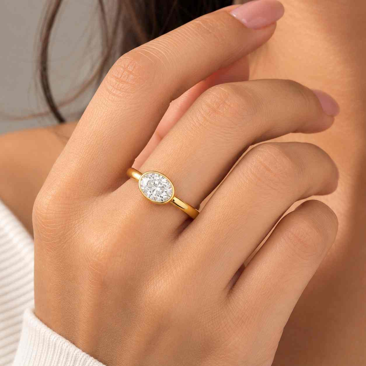 Pear Lab Grown Diamond Halo Ring 10K 14K 18K Solid Yellow Rose White Gold 