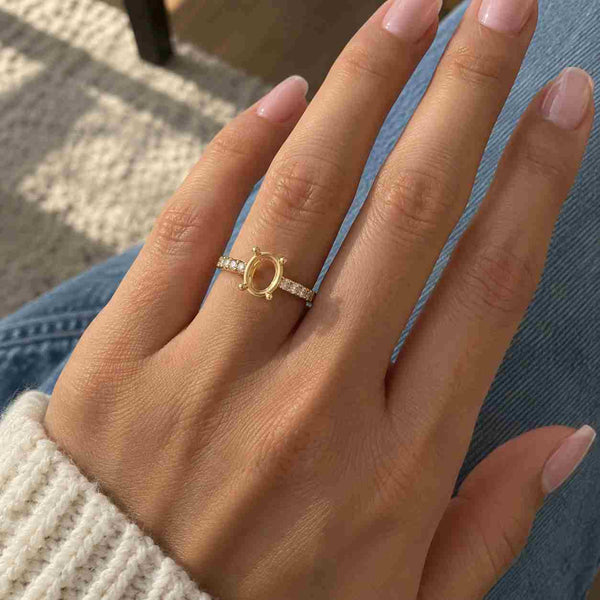 Oval Engagement Ring Oval Lab Grown Diamond Ring 