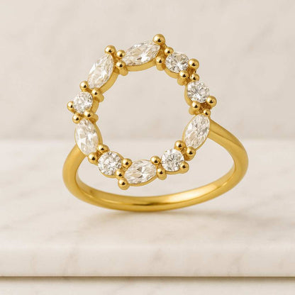 Pear Lab Grown Diamond Solitaire Accent Ring Round Cut CVD Diamond Engagement Ring Pave Setting Half Eternity Ring For Wedding