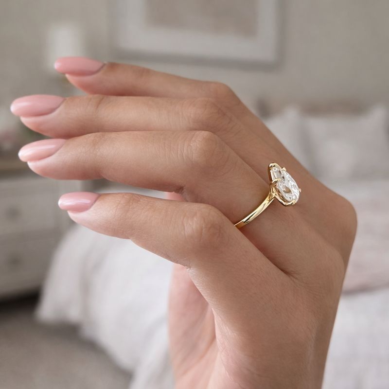 Pear Moissanite Ring